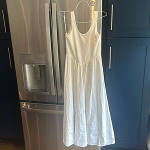 White baroque waist free people dress